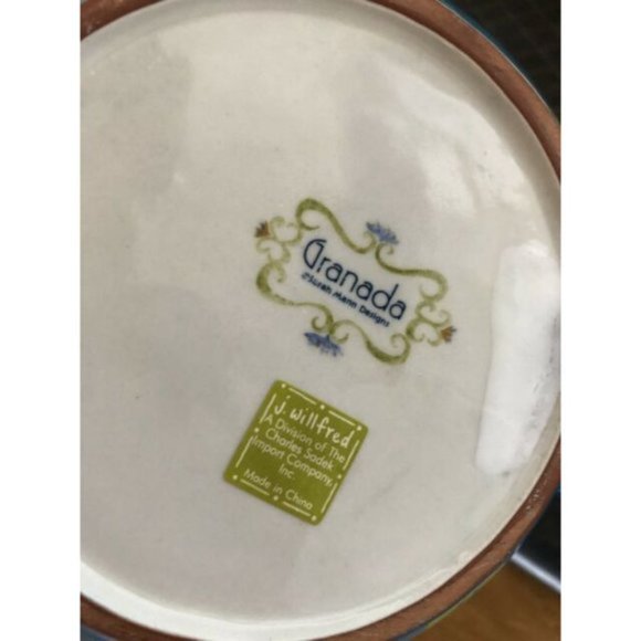 Sarah Mann Granada Pitcher Jug 8” Spring Floral Tulips Ceramic Decanter - Picture 5 of 8